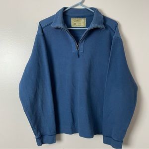 Paradise Collection Sweatshirt Turtleneck or Fold over 1/4 Zip Up Blue Large
